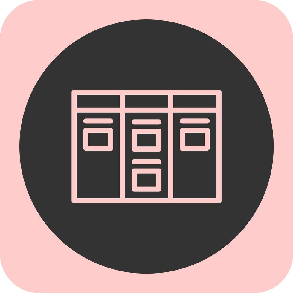 Kanban Board Linear Round Icon vector