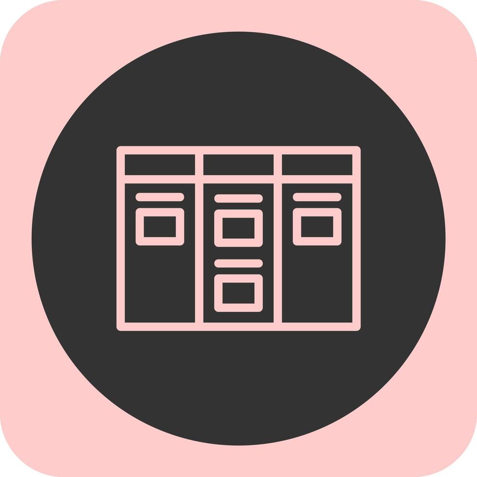 Kanban Board Linear Round Icon vector