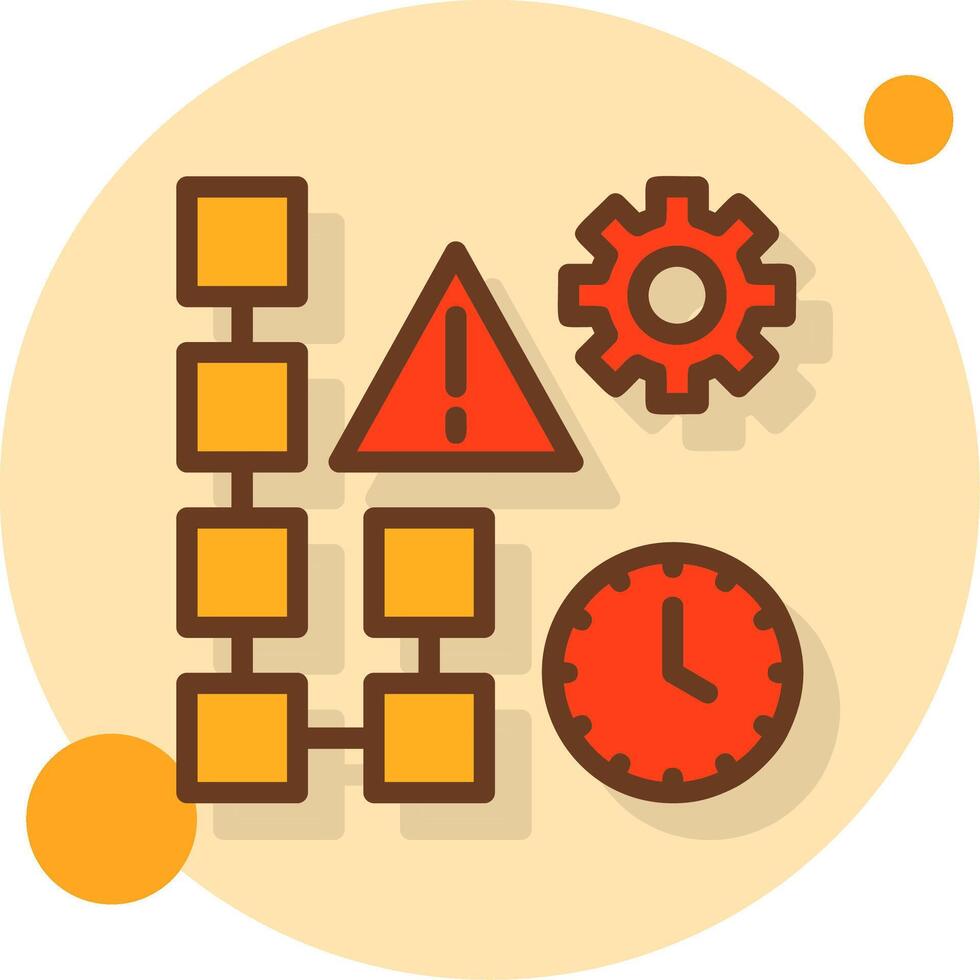 Risk Management Filled Shadow Cirlce Icon vector