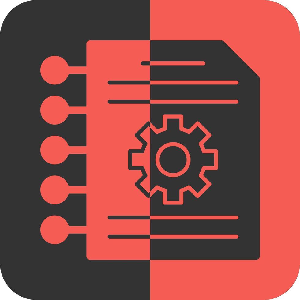 Resource Planning Red Inverse Icon vector