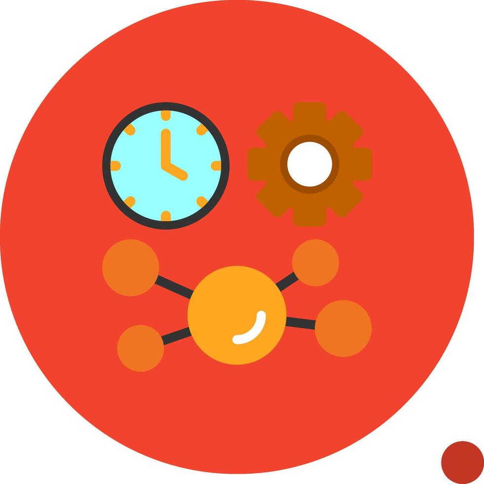 Time Tracking Flat Shadow Icon vector