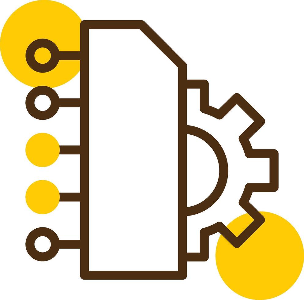 Technology Yellow Lieanr Circle Icon vector