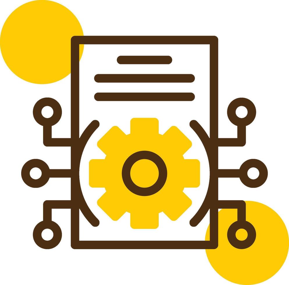 Integration Yellow Lieanr Circle Icon vector