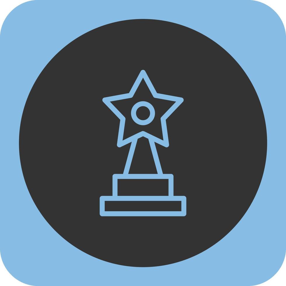 Trophy Linear Round Icon vector