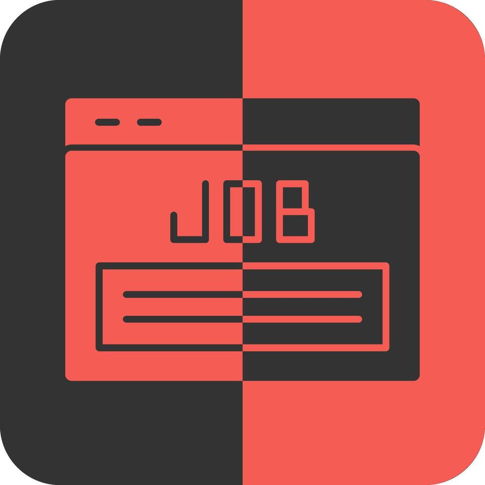 Job Listing Red Inverse Icon vector