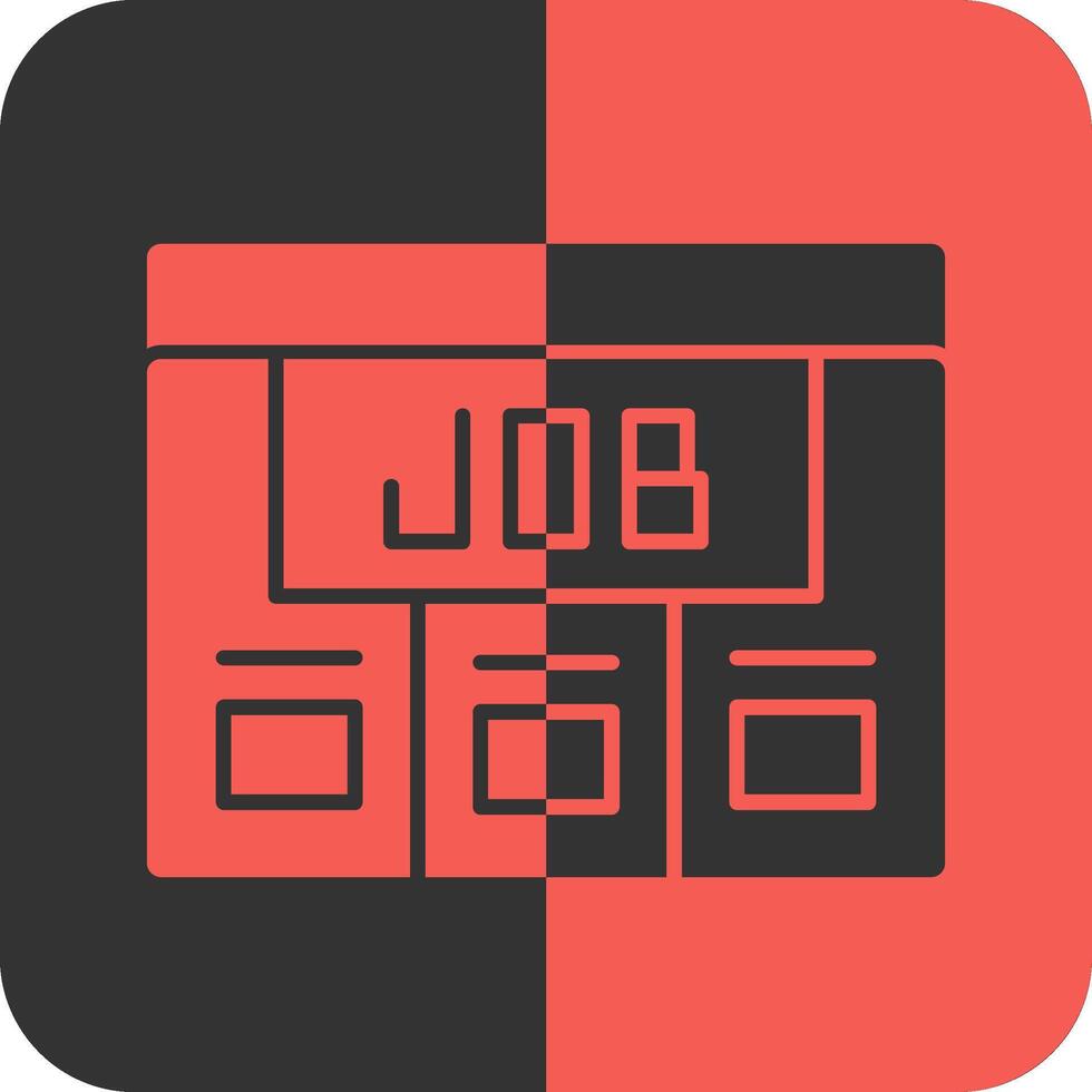 trabajo tablero rojo inverso icono vector