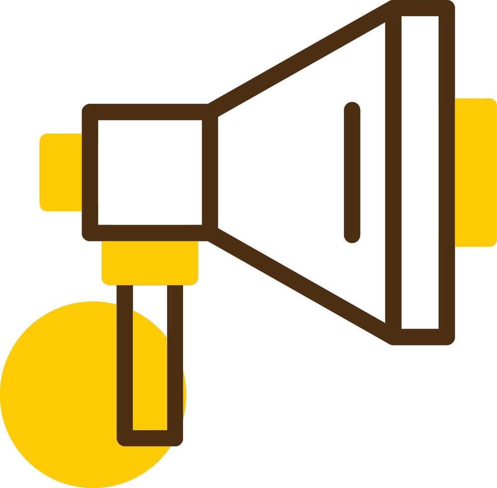 Megaphone Yellow Lieanr Circle Icon vector