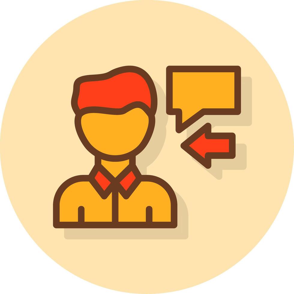 Interviewer Filled Shadow Cirlce Icon vector