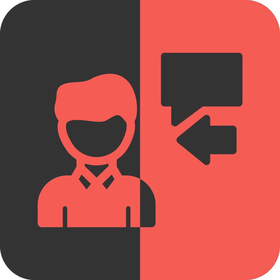 Interviewer Red Inverse Icon vector