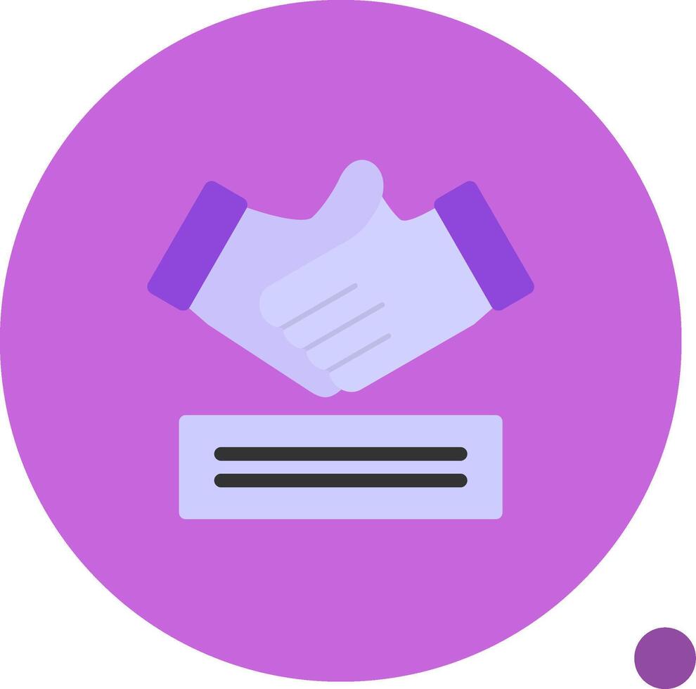 Handshake Flat Shadow Icon vector