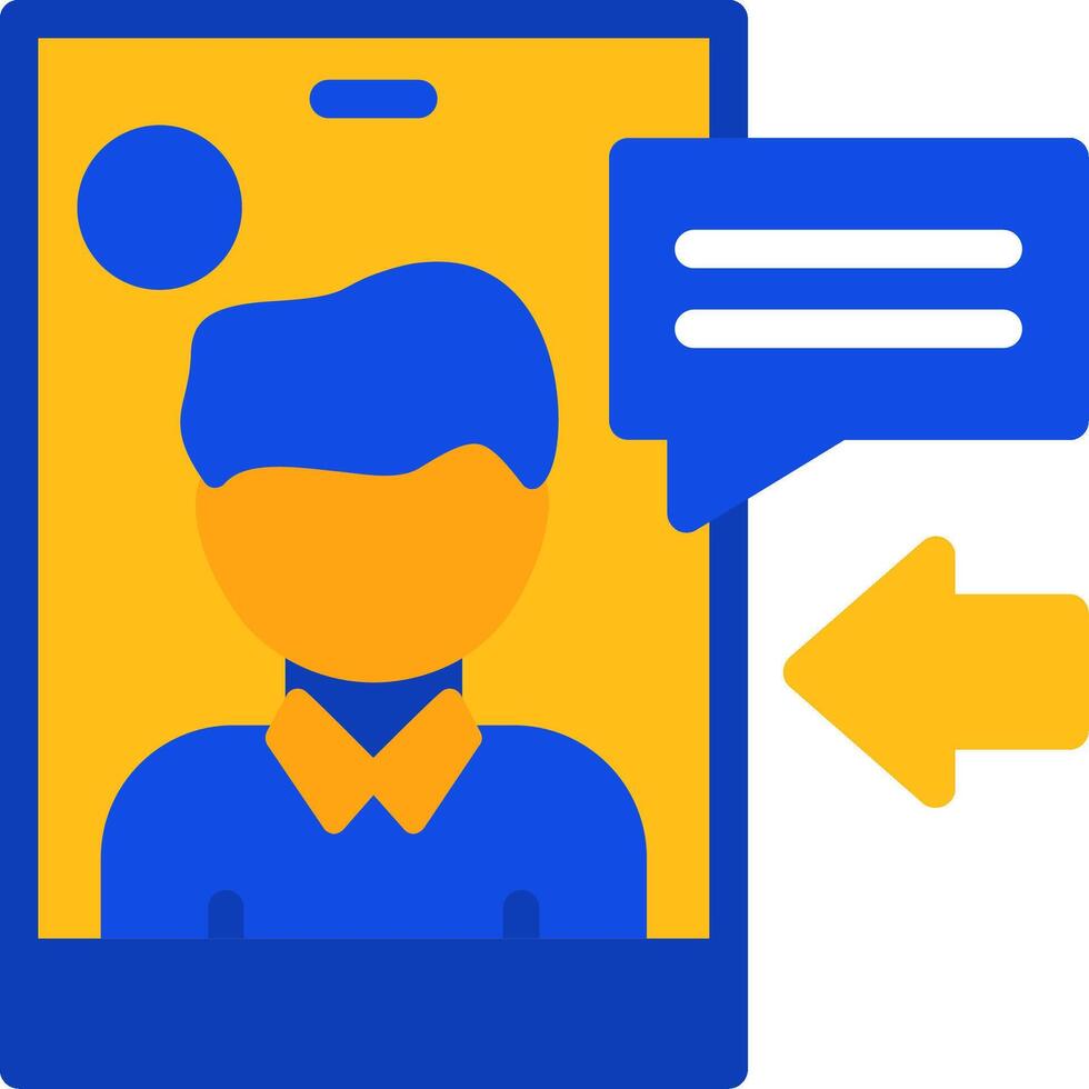 Phone Interview Flat Two color Icon vector