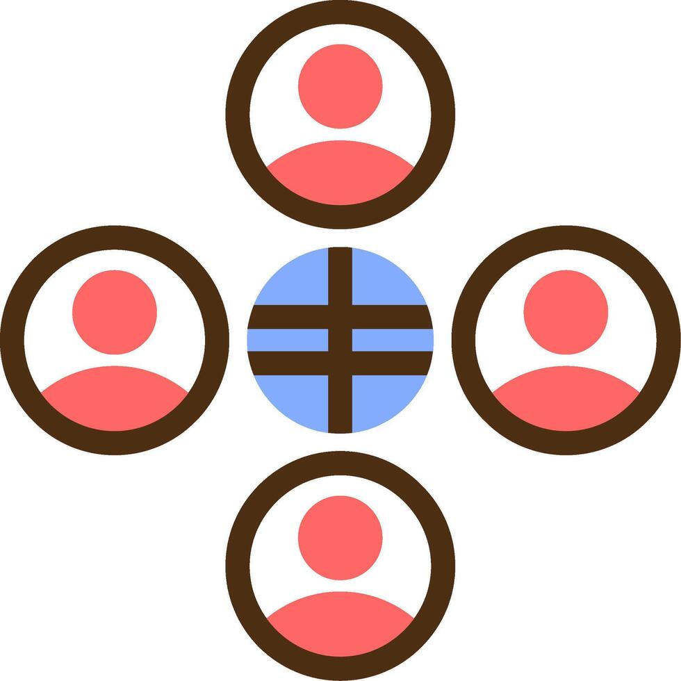 Diversity Color Filled Icon vector
