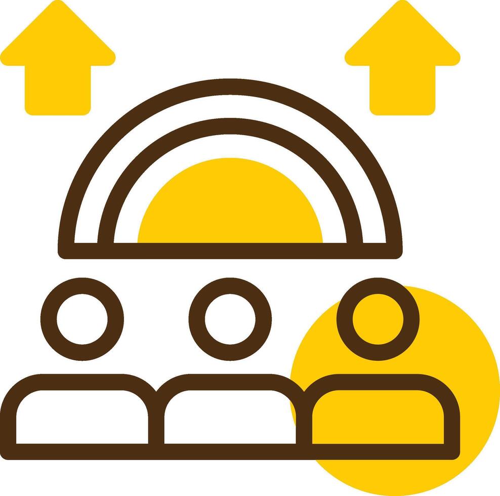 Inclusion Yellow Lieanr Circle Icon vector