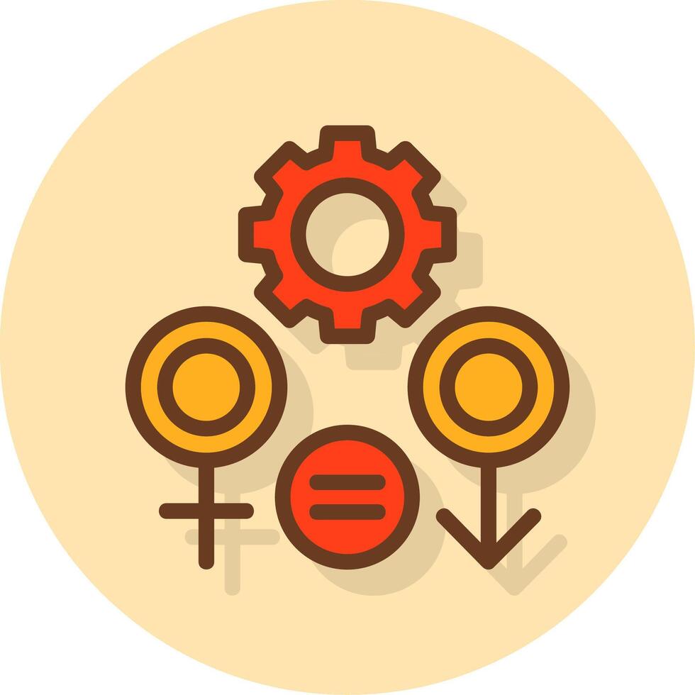 Gender Equality Filled Shadow Cirlce Icon vector