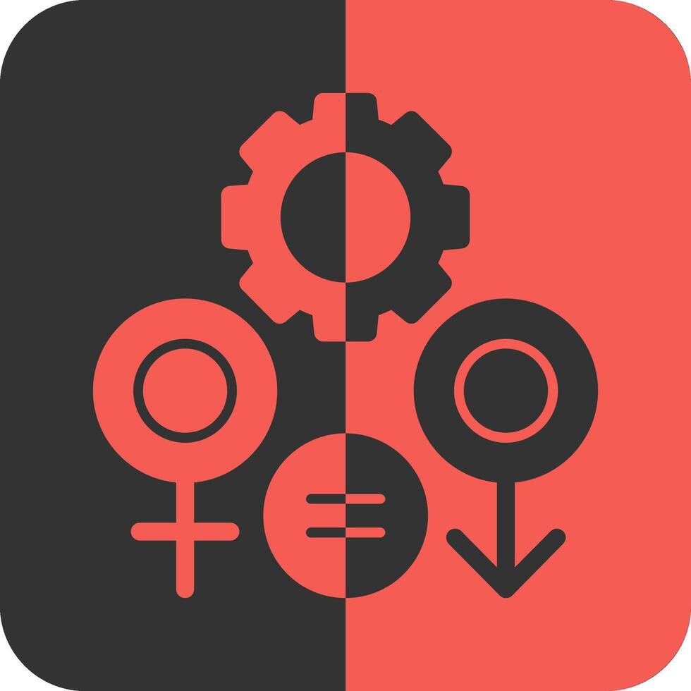 Gender Equality Red Inverse Icon vector
