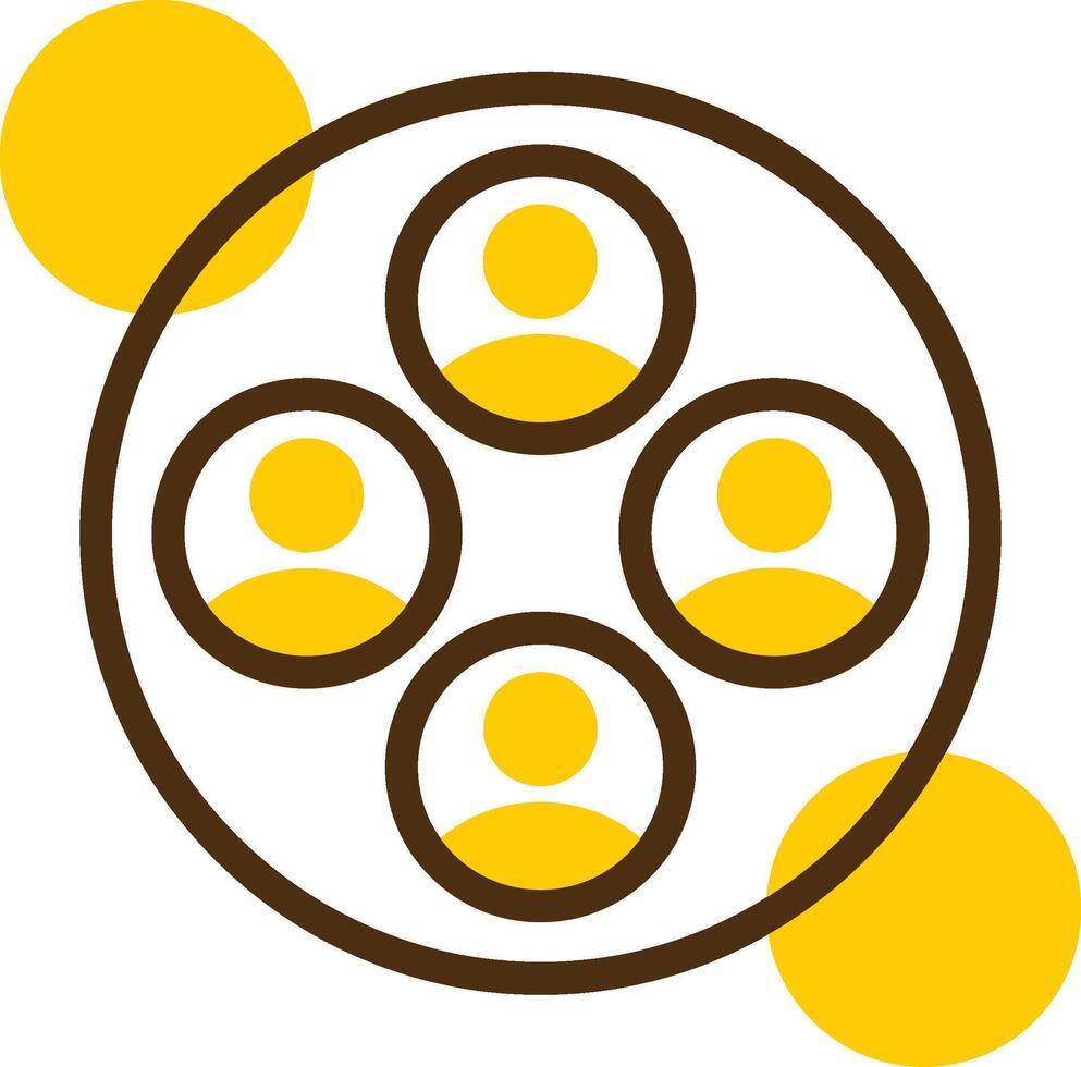 Talent Pool Yellow Lieanr Circle Icon vector