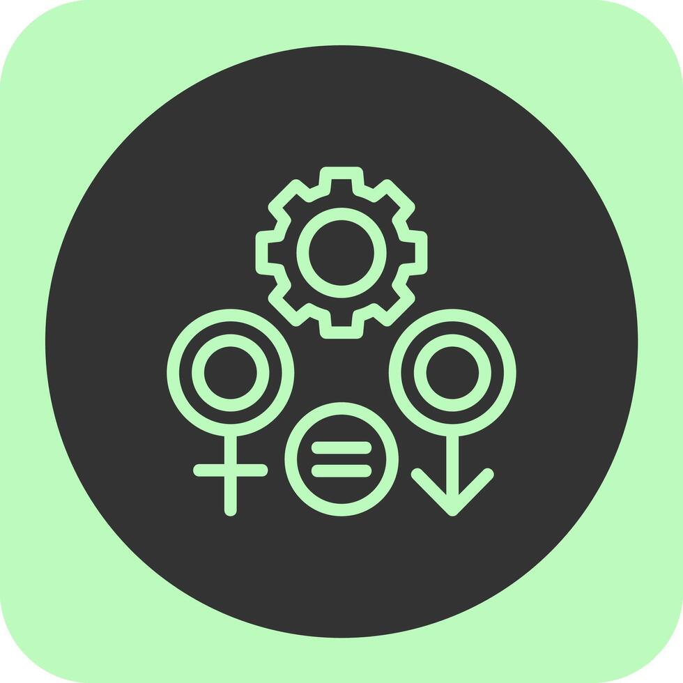 Gender Equality Linear Round Icon vector
