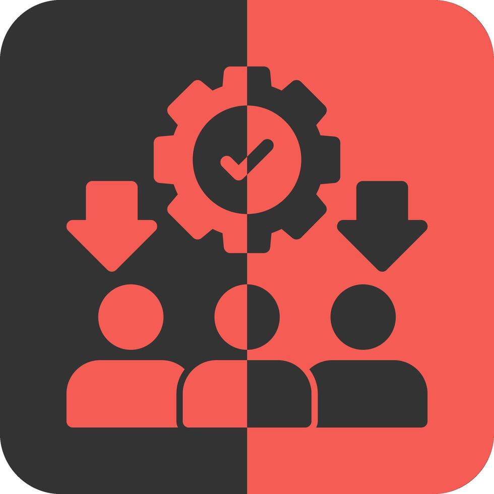 Recruitment Team Red Inverse Icon vector