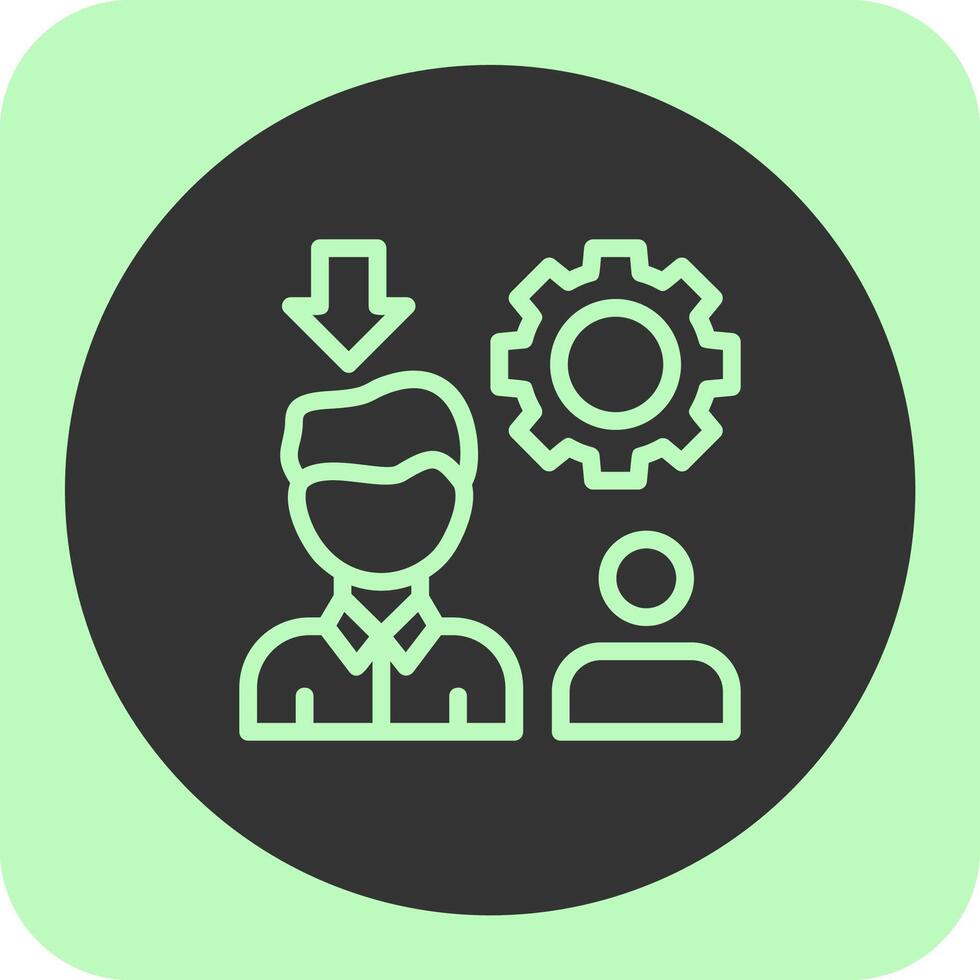 Recruitment Manager Linear Round Icon vector