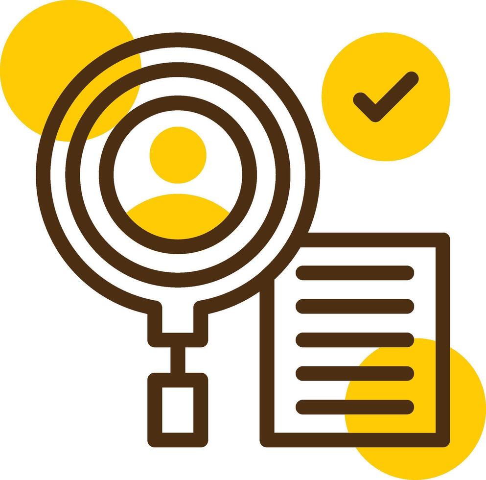 Background Check Yellow Lieanr Circle Icon vector