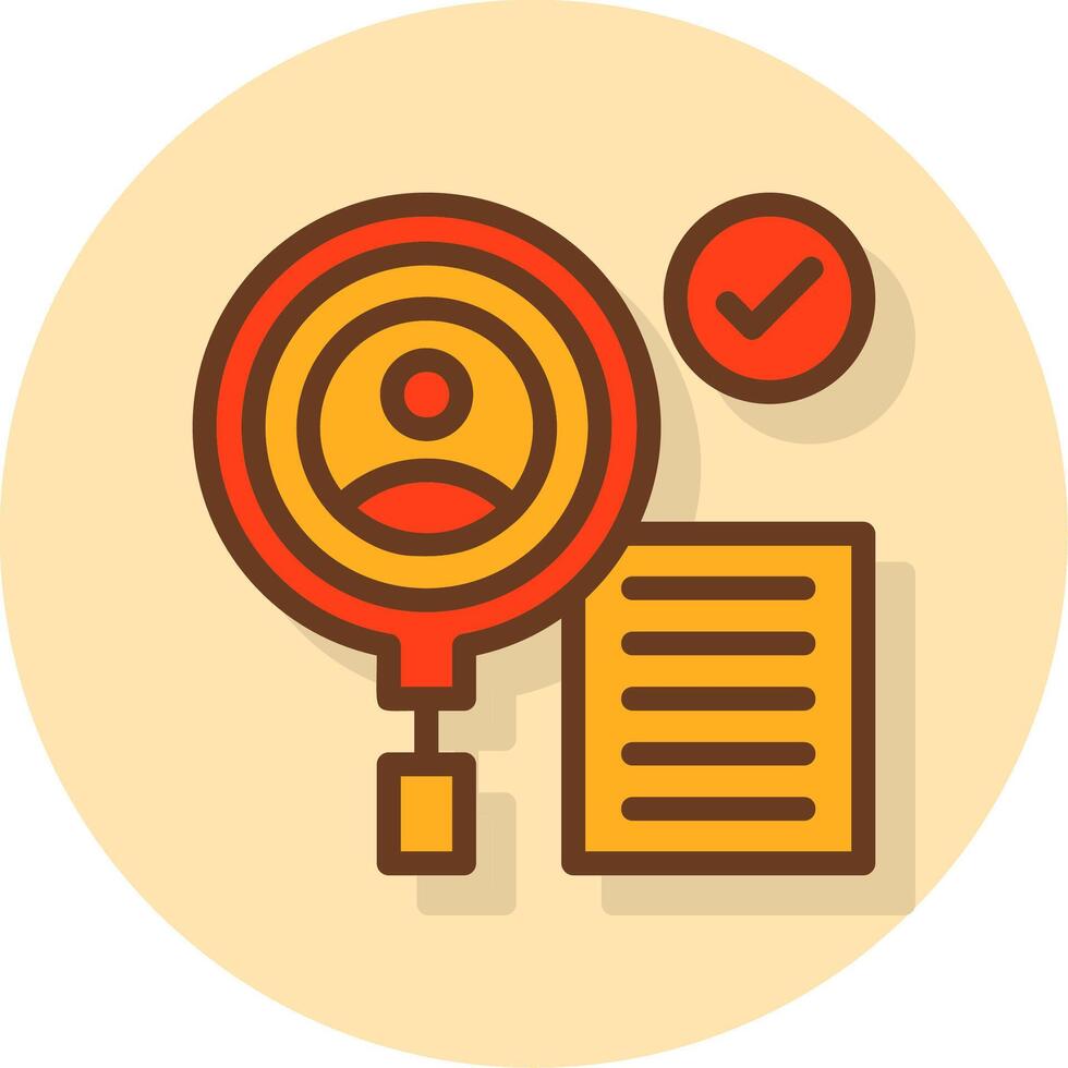 Background Check Filled Shadow Cirlce Icon vector