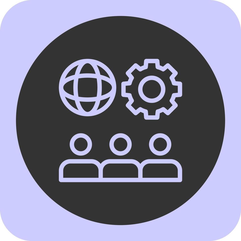 Company Culture Linear Round Icon vector