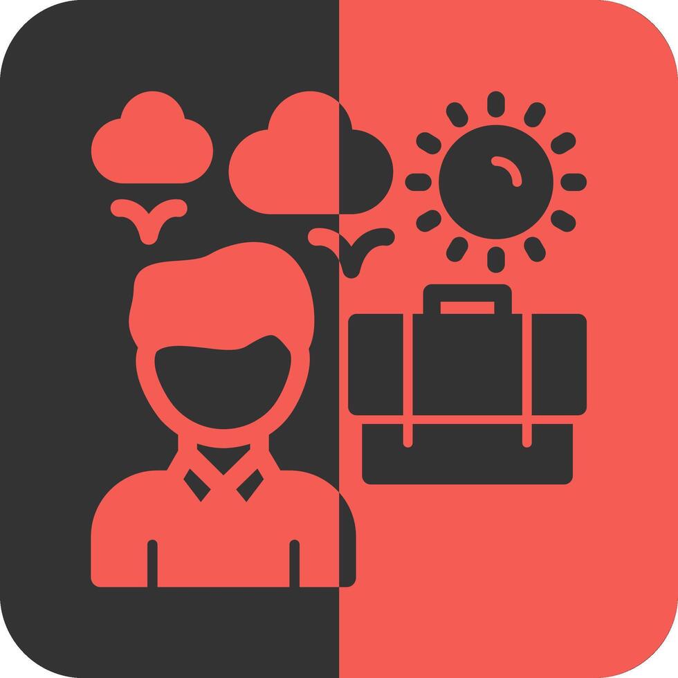 Remote Work Red Inverse Icon vector