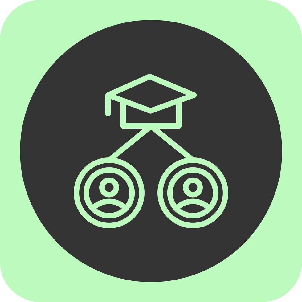 Alumni Network Linear Round Icon vector