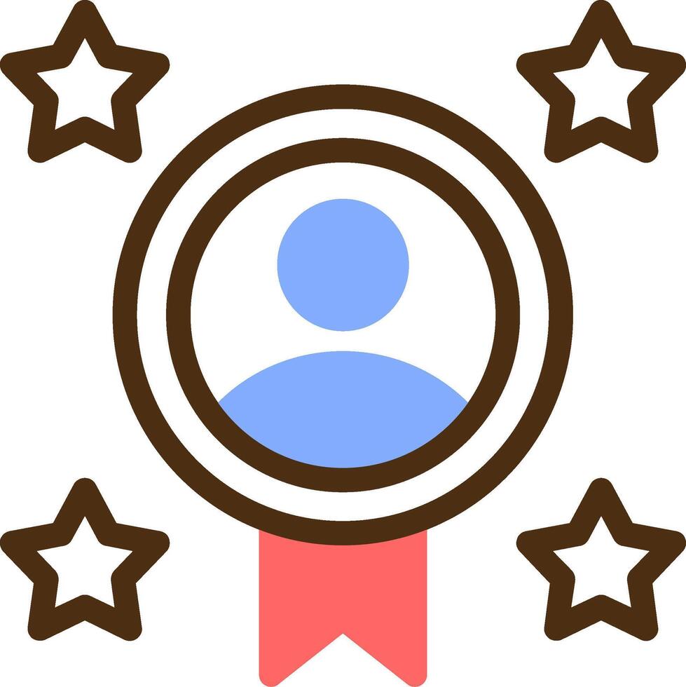 Employee of the Month Color Filled Icon vector