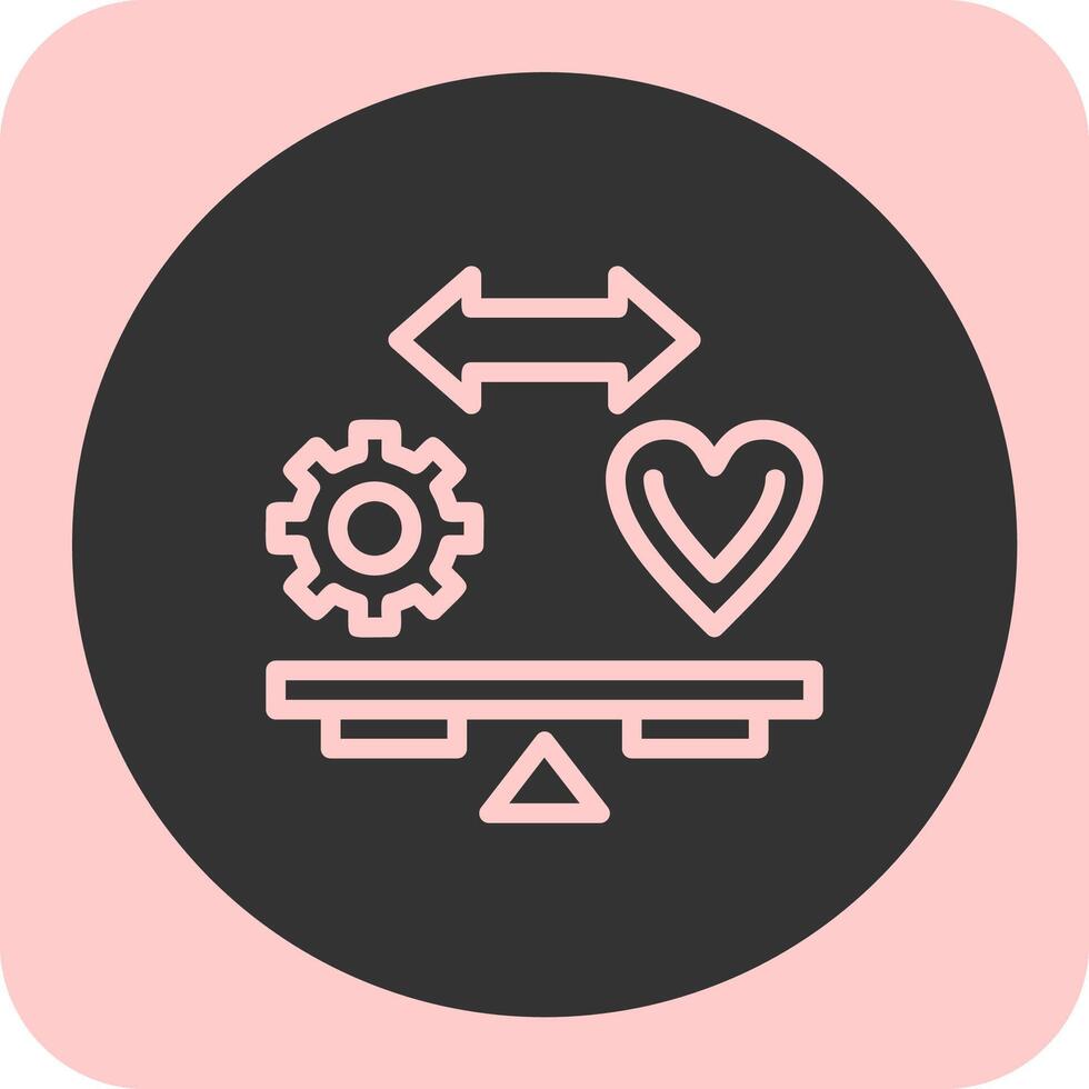 Work-Life Balance Linear Round Icon vector