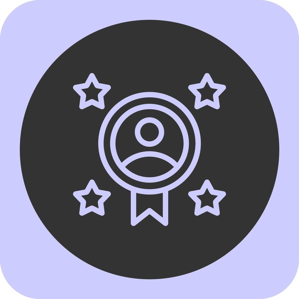 Employee of the Month Linear Round Icon vector