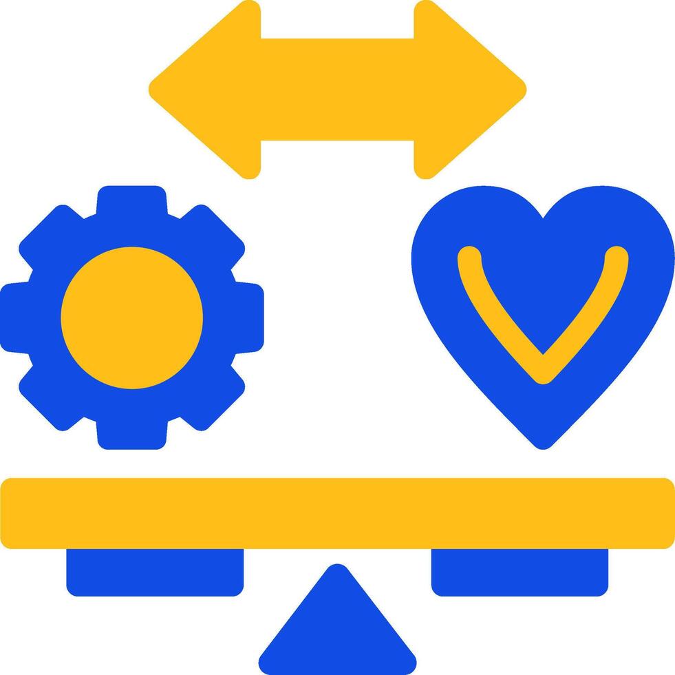 vida laboral equilibrar plano dos color icono vector