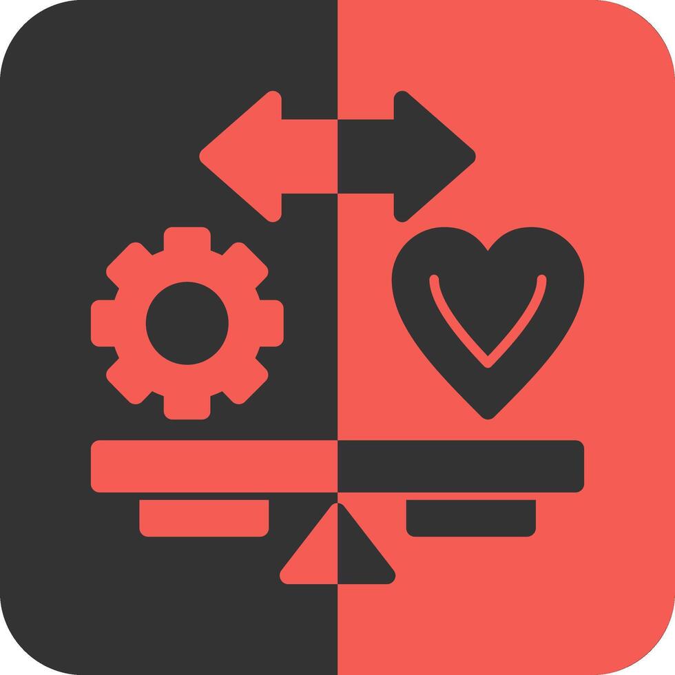 Work-Life Balance Red Inverse Icon vector