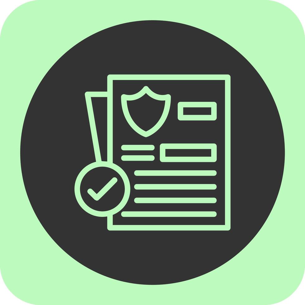 Legal Compliance Linear Round Icon vector