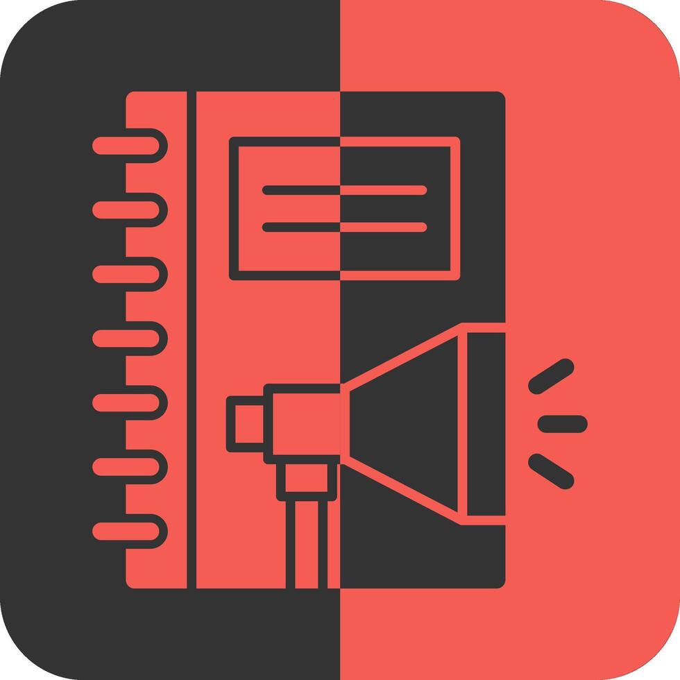 Employee Handbook Red Inverse Icon vector