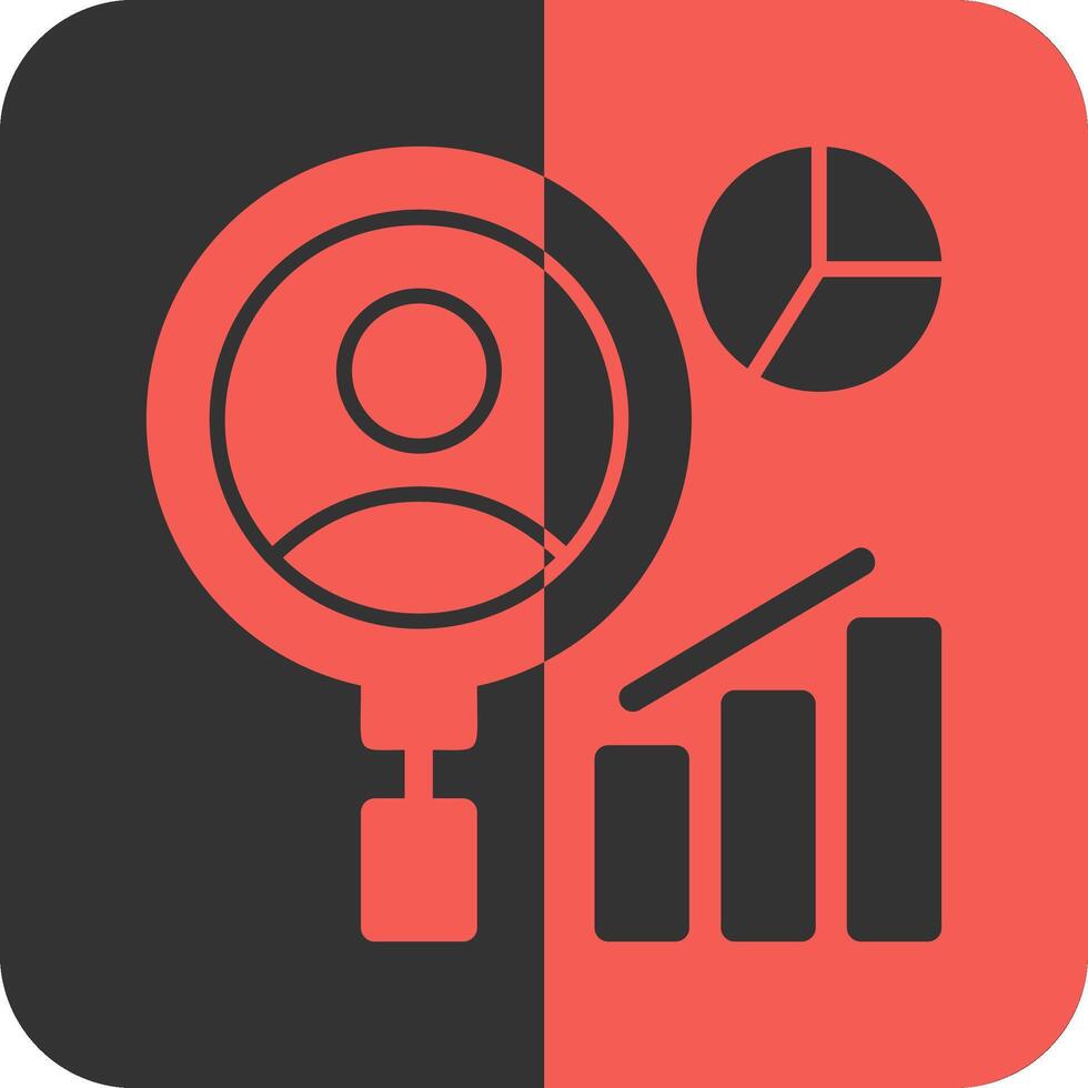 Recruitment Analytics Red Inverse Icon vector