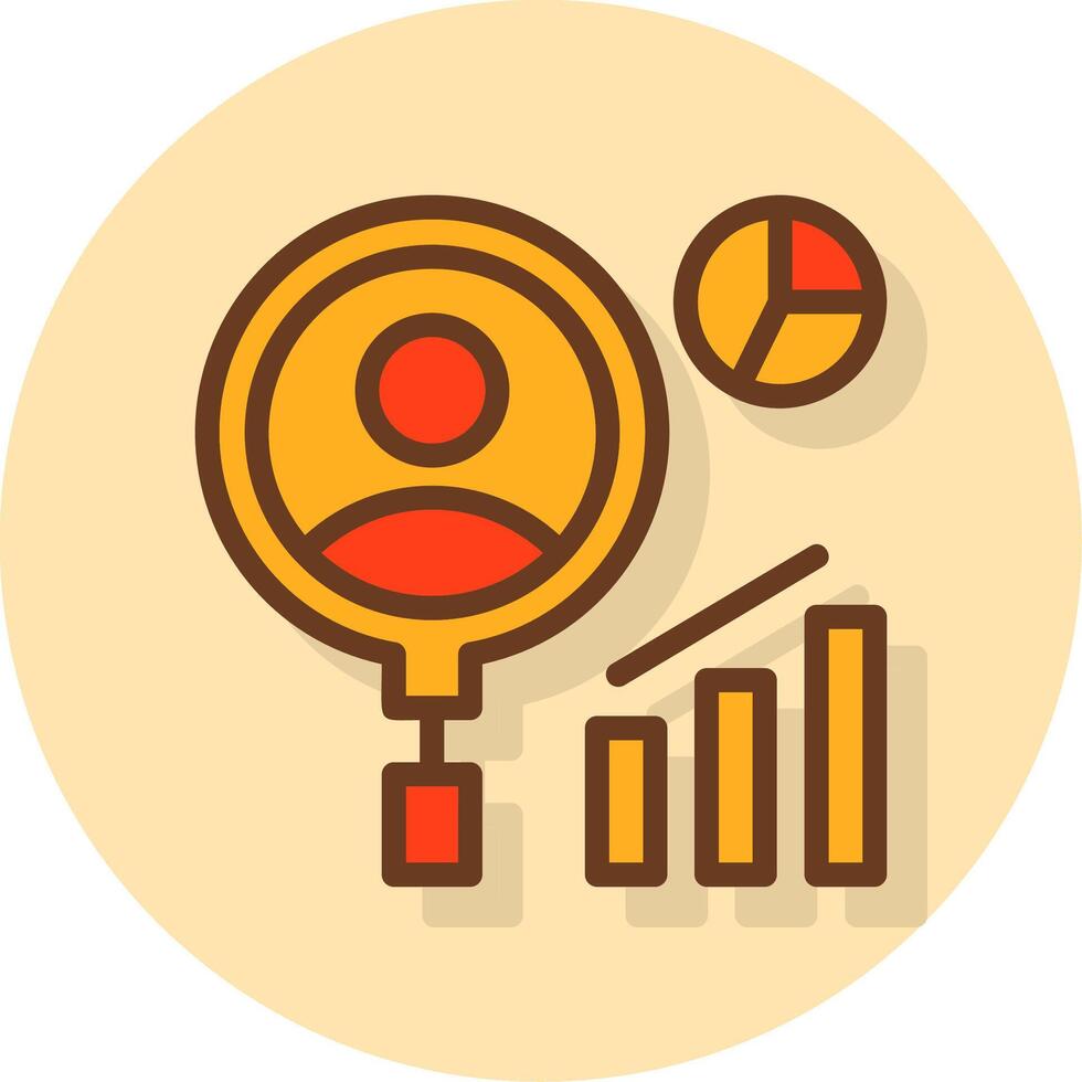 Recruitment Analytics Filled Shadow Cirlce Icon vector