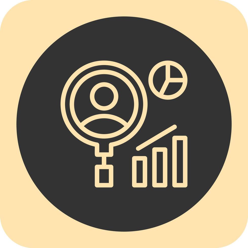 Recruitment Analytics Linear Round Icon vector