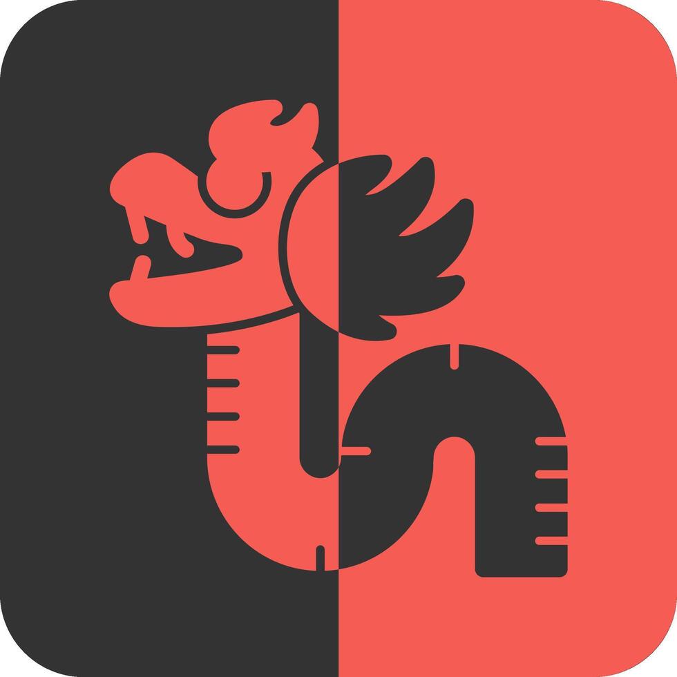 Dragon Dance Red Inverse Icon vector
