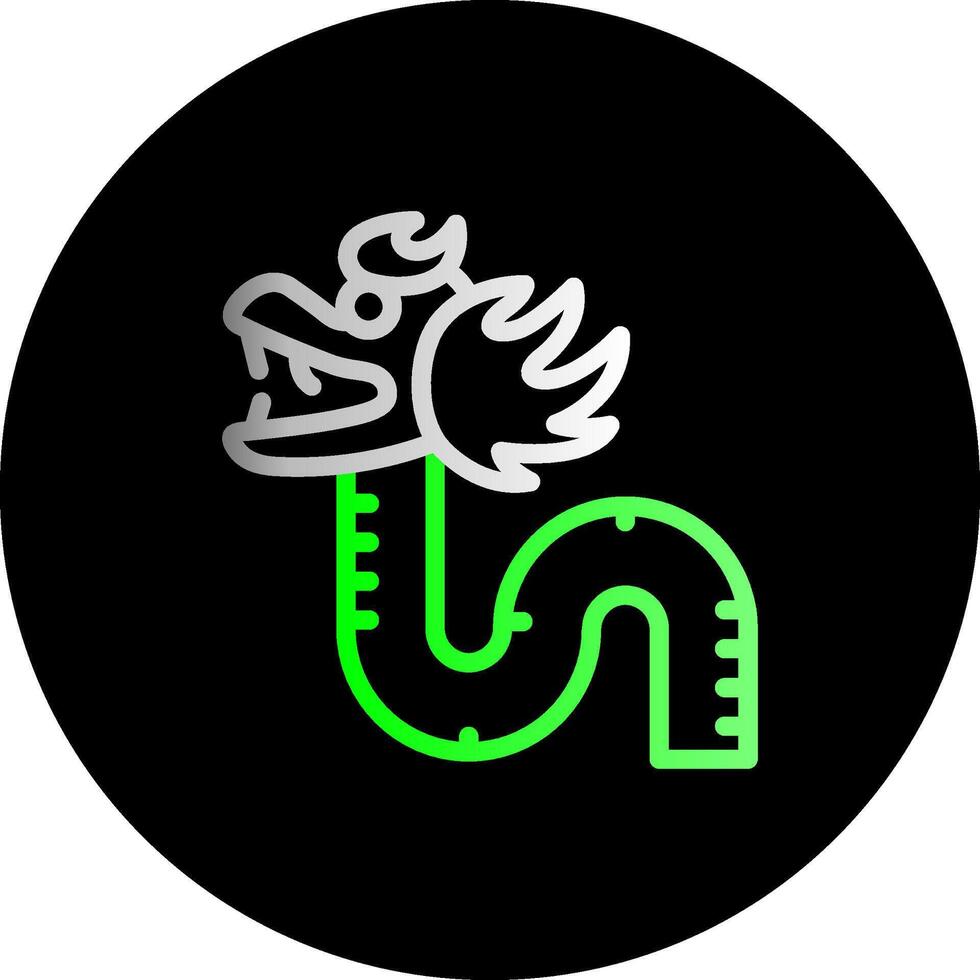 Dragon Dance Dual Gradient Circle Icon vector