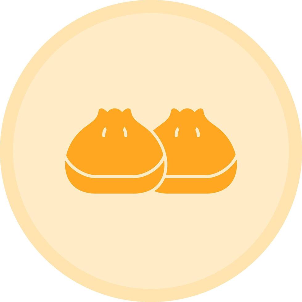 Dumpling Multicolor Circle Icon vector