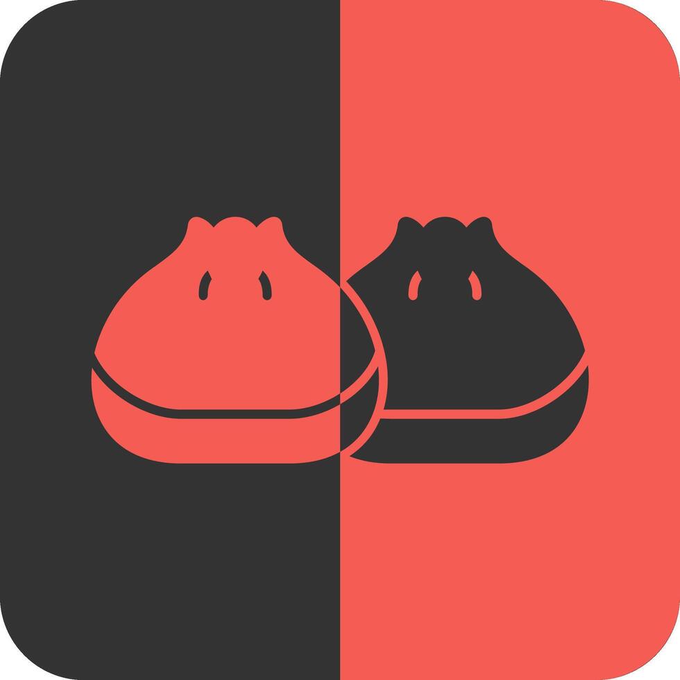 Dumpling Red Inverse Icon vector