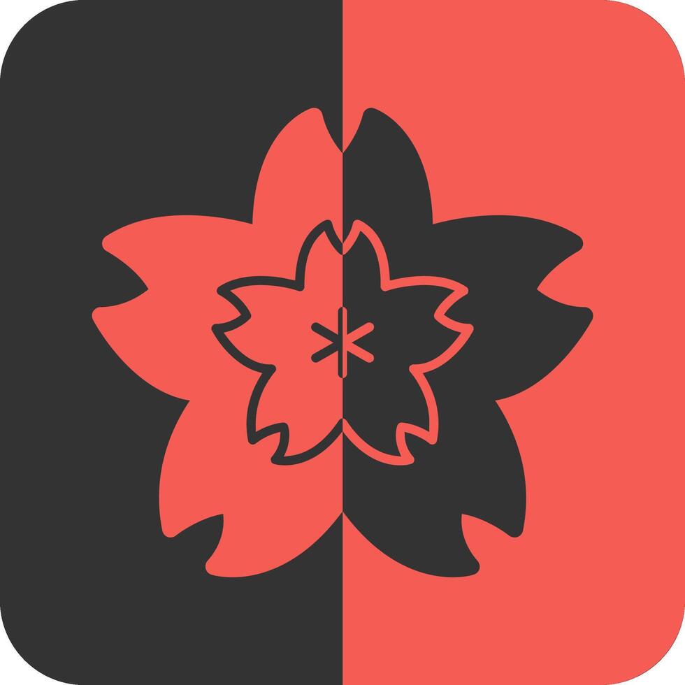 Cereza florecer rojo inverso icono vector