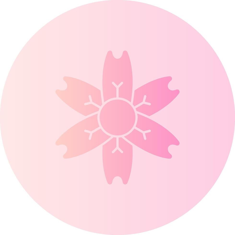 Plum Blossom Gradient Circle Icon vector