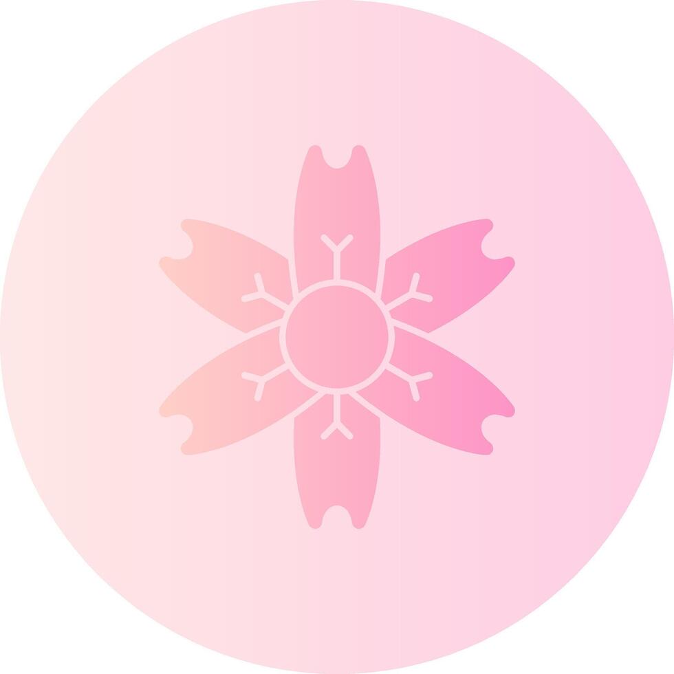 Plum Blossom Gradient Circle Icon vector