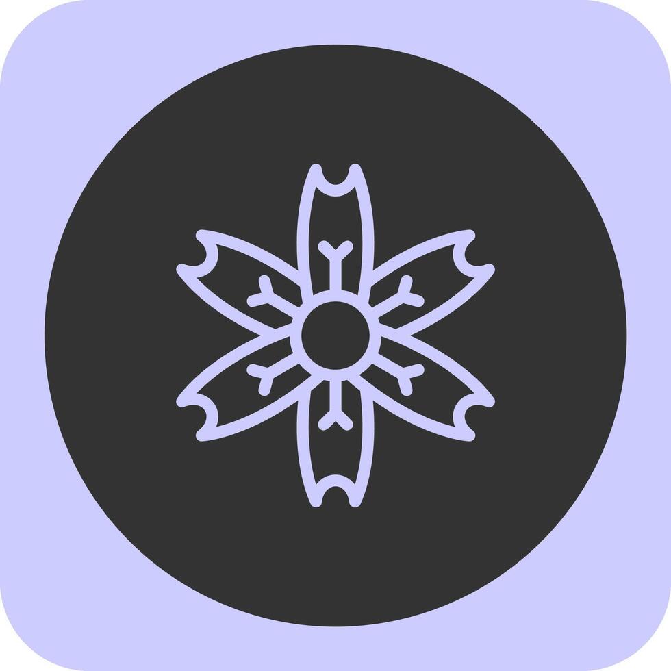 Plum Blossom Linear Round Icon vector