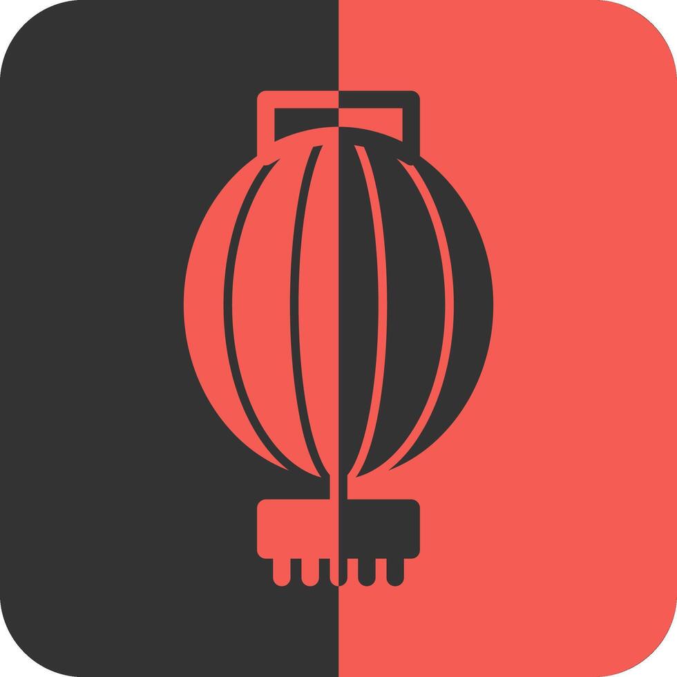 Red Lantern Red Inverse Icon vector