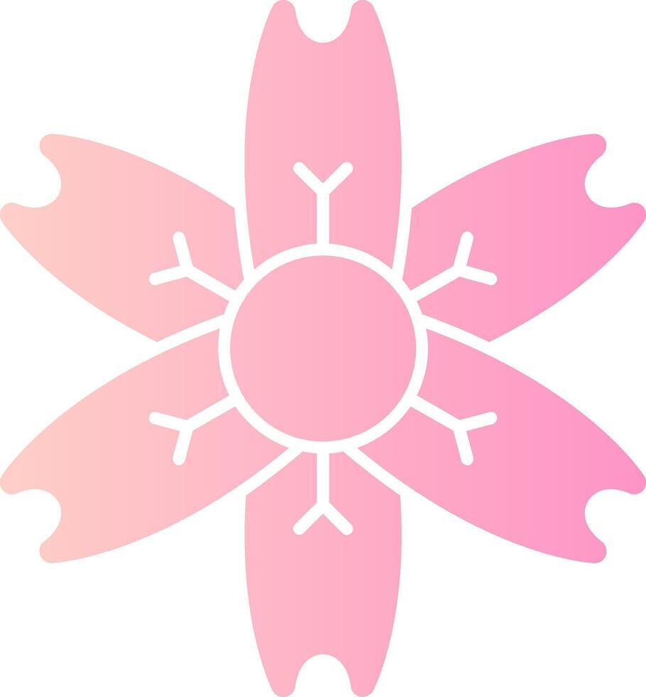 Plum Blossom Solid Multi Gradient Icon vector