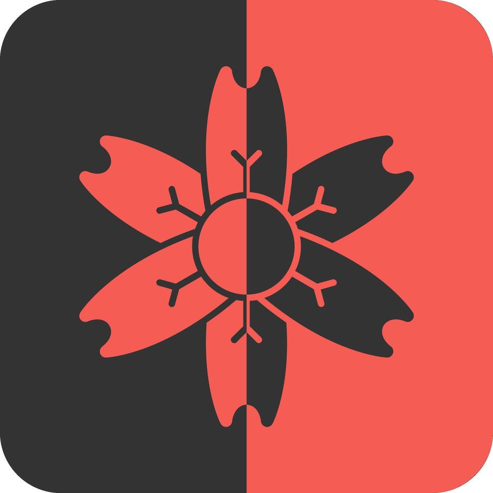 Plum Blossom Red Inverse Icon vector