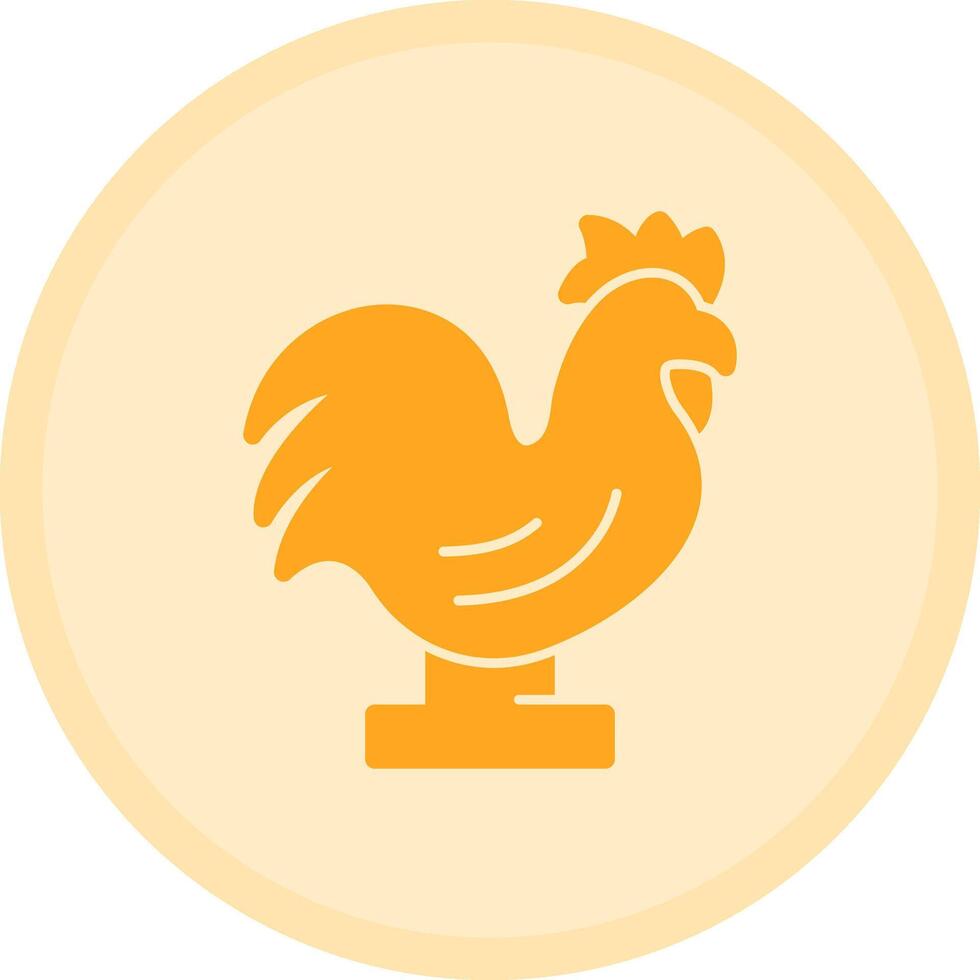 Rooster Figurine Multicolor Circle Icon vector